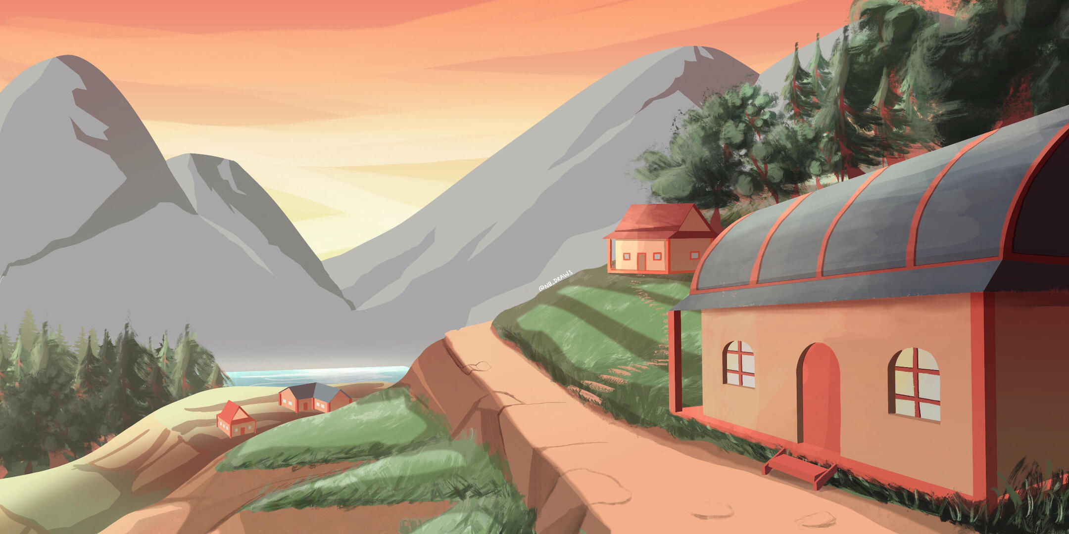 freelance illustration background painting by nate raia n8raia