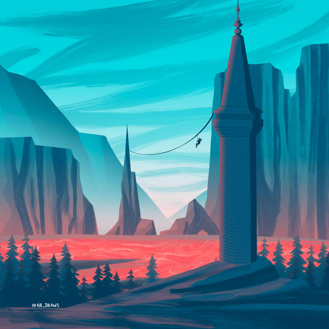 freelance illustration background painting by nate raia n8raia